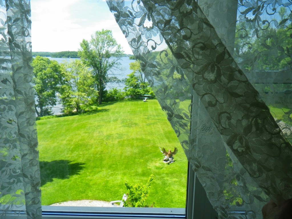 Rice Lake is seen from a  guest room window in the Victorian Inn. Just east of Toronto, the lake is a popular vacation destination for  Northeast Ohioans 