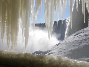 On the Journey Beneath the Falls on the Ontario side of Niagara, it’s easy to see the Falls isn’t frozen over